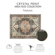 Crystal Print Cullen Traditional Oriental Cream Multi ashable Indoor Area Rug, 8x10