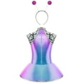 thumbnail image 2 of TiaoBug Girls Metallic Alien Dress Sleeveless Outer Space Themed Party Outfits with  Alien Hair Hoop 2Pcs Set Blue Hot Pink 6, 2 of 5
