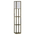 thumbnail image 2 of HOMCOM 4-Tier Floor Lamp, Standing Light with Storage Shelves for Living Room, Bedroom, Dining Room, Dorm, Rustic Brown, 2 of 9