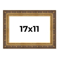 17x11 Frame Vintage Gold Solid Wood Picture Frame | 2.5 Inch Moulding Width | Ornate Bronze Museo