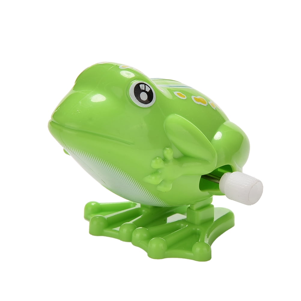 1 Pcs Wind up Frog Plastic Jumping Animal Classic Educational Clockwork Toys SE 