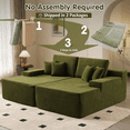 thumbnail image 7 of Vcatnet 81" Modular Sectional Sofa Couch Sherpa Chaise Lounge Loveseat Sofa Bed Oversized Upholstered Sleeper Sofa for Living Room and Bedroom, Green, 7 of 7