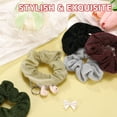 thumbnail image 5 of Uxcell 4pcs Scrunchies with Pocket Zipper (2 Inch) - Bling Scrunchie Hair Ties & Elastic Hair Bands, for Girls Women Ponytail Accessories Holder Coins Keys, Blue, 5 of 6