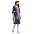 thumbnail image 4 of Round Neck Printed Kurta - Medieval Blue-Medium, 4 of 6