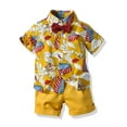 thumbnail image 2 of BJUTIR Baby Boy Clothing Sets Kids Baby Floral Short Sleeve Button Down Shirt Casual Shorts Pants Set Summer Beach Clothes Boys Outfits For 4-5 Years, 2 of 9