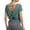 Green, variant on Women's Twist Back Short Sleeve Yoga Tops Criss Cross Strappy Back Flowy Workout Athletic Tee Solid Color Cozy Streetwear