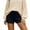 Black, variant on Women's Micro Shorts Knit Low Rise Booty Mini Shorts Elastic Waist Solid Color Stretchy Homewear Beige L