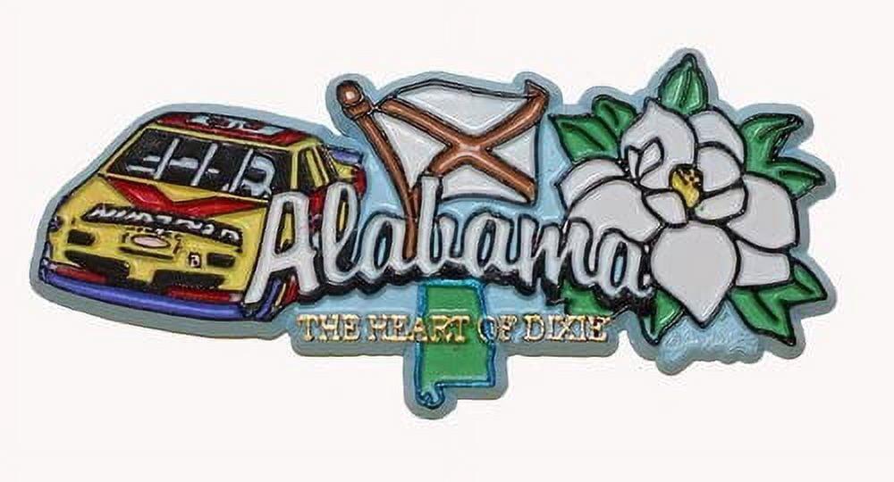 Hawaii State Map & Landmarks Collage Fridge Magnet - Collectible Souvenir