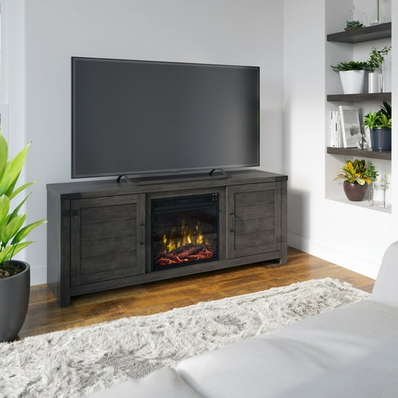 Twin Star Home TV Stand for TVs up to 65" with Electric Fireplace