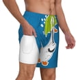 thumbnail image 2 of Kdxio Goose Holding An Umbrella Print Men'S Swim Trunks With Compression Liner 7 Inch Inseam Quick Dry Swim Shorts, 2 of 7