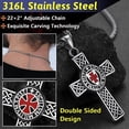thumbnail image 5 of FaithHeart Knights Templar Seal Necklace for Men Stainless Steel Retro Punk Christ Fellow-Soldiers Jewelry Gift for Friends Grandson Birthday, 5 of 8
