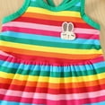 thumbnail image 6 of QTOCIO Toddler Girls Dresses, Baby Girl Summer Clothes, Girls' Striped Dress Baby Clothes Half Body Skirt Sleeveless Dress, Green, 6 Months, 6 of 8