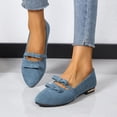 thumbnail image 4 of Women's Flats Pointed Toe Bow Knit Shoes Comfortable Dressy Suede Slip On Flat Lightweight Shallow Mouth Shoes, 4 of 9