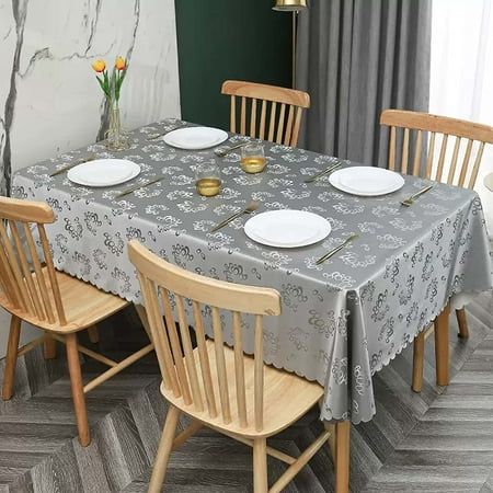 

UMMH Waterproof Rectangle PVC Tablecloth 55x87 inch Heavy Duty Oil Proof Spill Proof Table Cloth Wipeable Plastic Table Cover for Dining Tables Kitchen Decorative Table Cloths