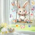 thumbnail image 5 of Easter Window Cling Stickers, Cute Bunny on Swing Tree Decal, Reusable Static Cling Window Decor for Easter Spring Home Party Decorations, 11.8x11.8 Inches, 5 of 9