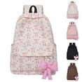 thumbnail image 2 of Versatile Lightweight Bowknot Patchwork Backpack for Students Casual Daily Carry, 2 of 9