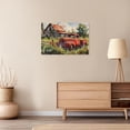 thumbnail image 2 of ZHONGYUTONG Farmhouse Canvas Wall Art Red Truck Picture Wall Decor Rustic Country Meadow Painting for Living Room Decor Framed (16.00" x 24.00"), 2 of 5