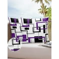 thumbnail image 6 of Pack of 2 Outdoor Pillow Covers, Modern Abstract Art Black Purple Geometric Line Waterproof Square Throw Pillowcase Cushion Decorative Pillow Covers for Couch Patio Tent, 16x16 in, 6 of 6