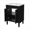 thumbnail image 6 of Tcbosik 24 inch Bathroom Vanity with Ceramic Sink, Floor Standing Vanity Storage Cabinet with Adjustable Shelf and 2 Soft Close Doors, Black, 6 of 9
