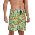 thumbnail image 2 of Pofeuu Tangerine Print Men's Soft Woven Elastic Waistband Sleep Pajama Short-4X-Large, 2 of 6