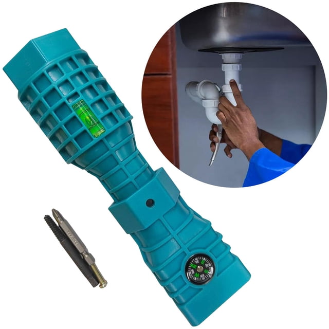 Llave de instalación de grifo de fregadero, herramienta de reparación, llave de plomeros con gradienter y brújula, llave de grifo de fregadero, llave CUTICAT Instalador de grifos de fregadero