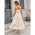 thumbnail image 4 of Vestido midi XinFsh 2025, verano, bohemio, a cuadros, cuello cuadrado, amarillo, 4 of 4