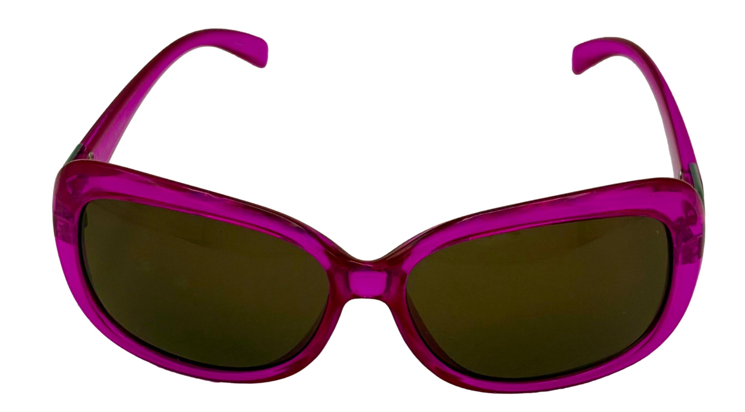 Ellen Tracy Womens Fuchsia Crystal Plastic Rectangle Sunglass, Smoke Lens 537 3