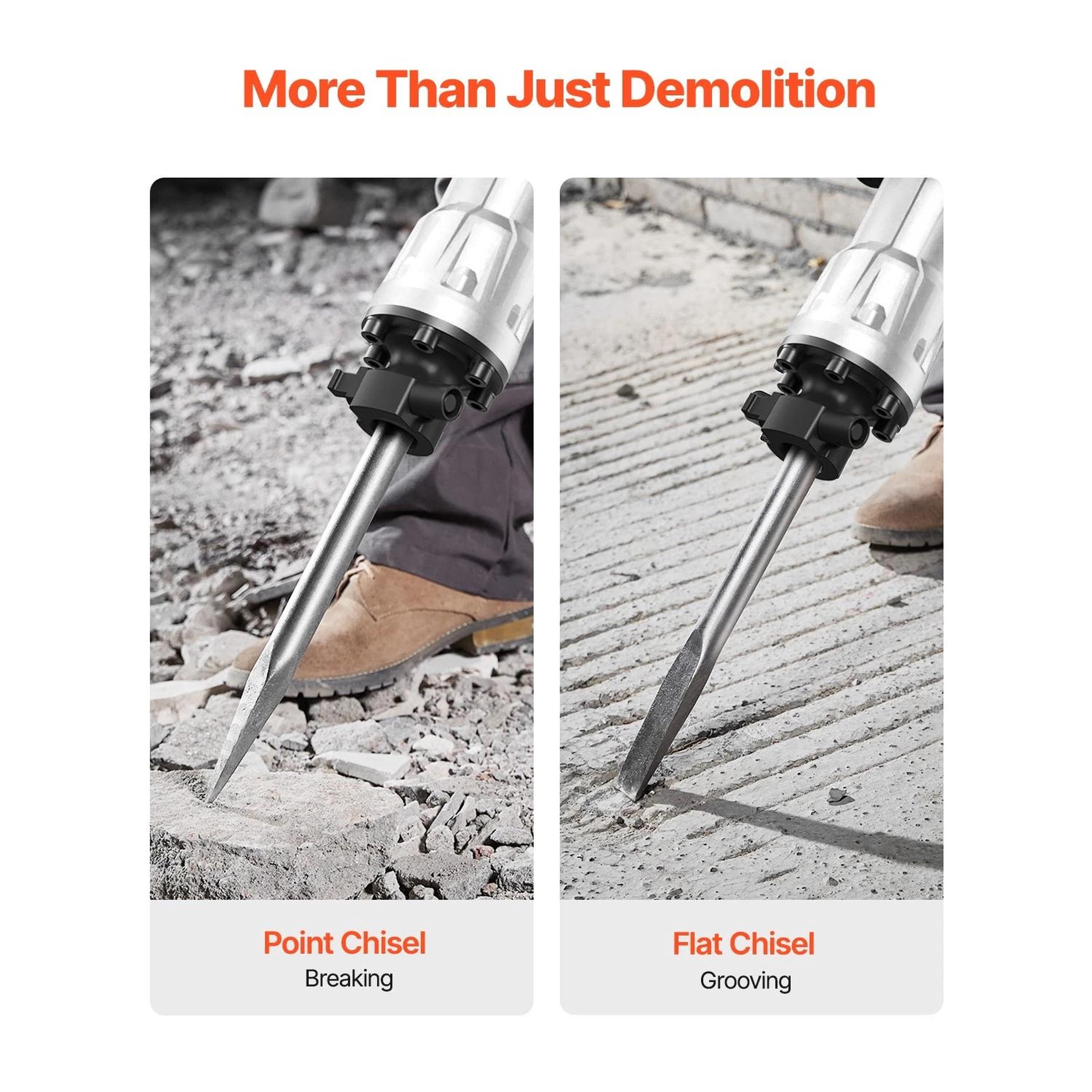 Demolition Jack Hammer Concrete Breaker 3500W Electric Hammer 2 Chisel Bits