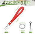 thumbnail image 2 of Uxcell Wristlet Strap PU Leather Keychain Wristlet Lanyard Hand Strap Replacement, Fit for Purse Clutch Silver/Red, 2 of 7