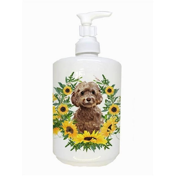 Brown Cockapoo Ceramic Soap Dispenser
