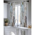 thumbnail image 5 of Blue Grey Wooden Sheer Curtains 45 Inch Length 2 Panels Set for Living Room/Bedroom, Farmhouse Barn Sunflowers Retro Kitchen Curtains Grommet Semi-Sheer Curtains Drapes Window Treatments 42"x45"x2, 5 of 7