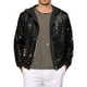 thumbnail image 1 of Chaqueta de lentejuelas INSPIRE CHIC para hombre, con mangas largas, cierre de cremallera, chaqueta con lentejuelas brillantes metálicas, talla XL, negra, 1 of 6