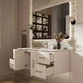 thumbnail image 4 of Geneva 48 in. W Glossy White Bath Vanity, White Quartz Top, and 48 in. LED Mirror, 4 of 11