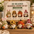 thumbnail image 4 of 3D Beaded Gnome DIY Kit, 4-Pack Mini DIY Gnome Beading Set with Instructions, Pastoral Gnomes Beading Decor, Handmade Cute Beaded Gnomes Kit for Adults Beginners (#A), 4 of 7
