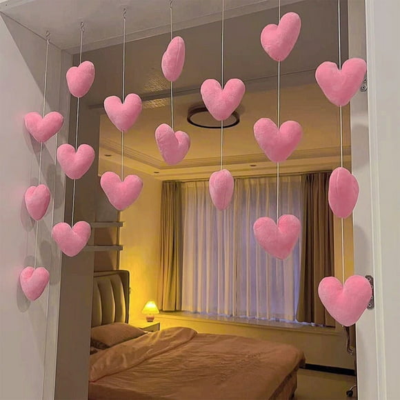 Apmemiss Clearance Fluffy Heart Door Hanging Decor Plush Cute Princess Doorway Curtain Heart Princess Room Door Curtain Hanging Curtain Love Heart (Pink)