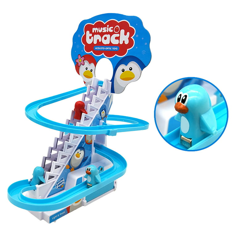 Sarzi Penguin Climbing Stairs Magnetic Fishing Toy Pool Set, Children's  Electric Small Penguin Skiing Fishing Toy, Gift for Baby Boys and Girls,  Suitable for Children Aged 3 and Above 