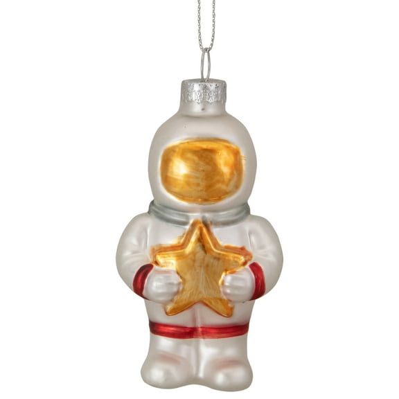 Northlight 3.5" White and Gold Glass Astronaut Christmas Ornament