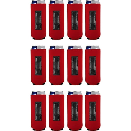 

Blank Magnetic Neoprene Slim Can Coolie (12 Pack Red)