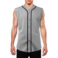 thumbnail image 1 of Ma Croix Mens Sleeveless Button Down Baseball Jersey Hip Hop T Shirts, 1 of 7