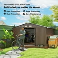 thumbnail image 4 of Outsunny 11' x 13' Garden Storage Shed w/ Steel Foundation Kit, Brown, 4 of 10