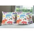 thumbnail image 6 of Ambesonne African Throw Pillow Cover 4 Pack, Wild Animals Floral, 18", Multi, 6 of 7