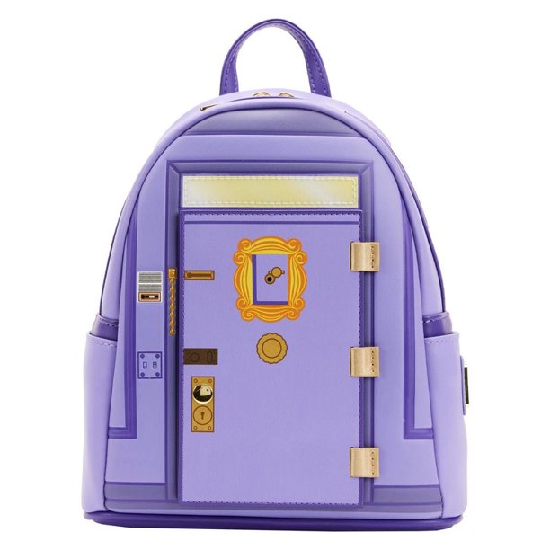 Bolso de hombro con doble correa para mujer, estilo chibi, de Loungefly, serie Friends, con diseño de puerta principal, mochila informal de dibujos animados para niña.