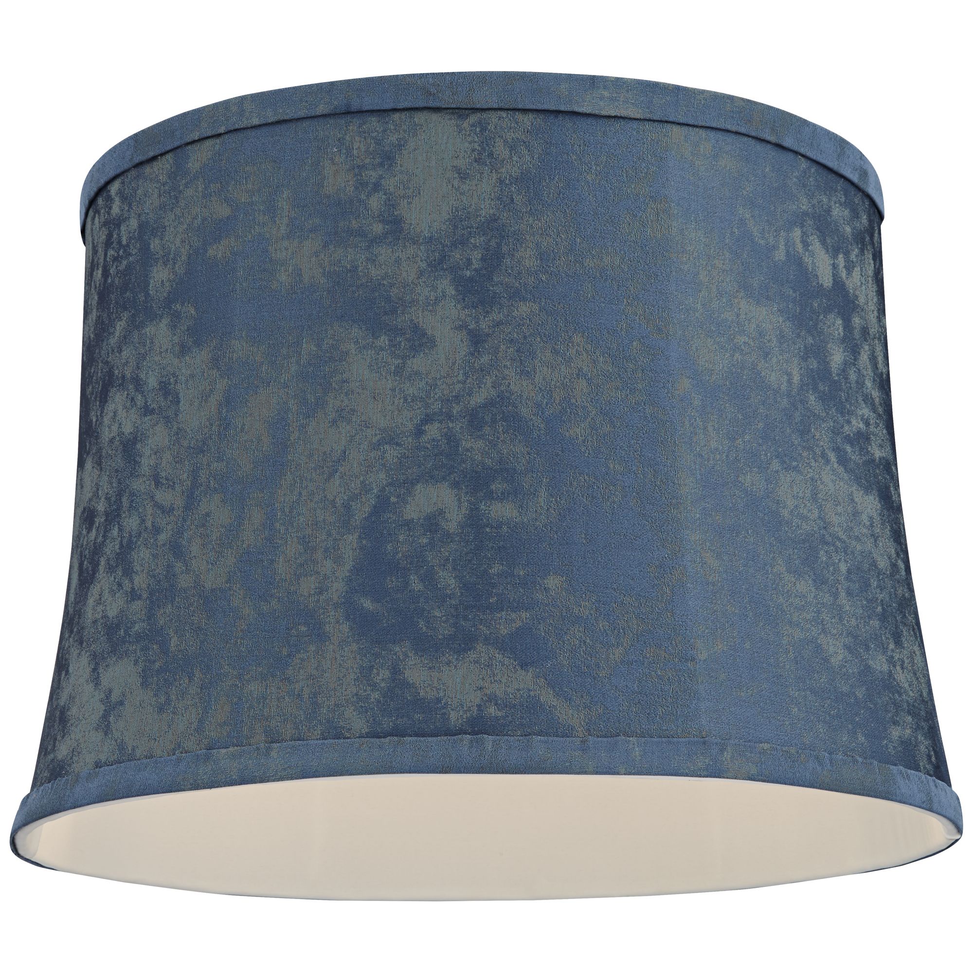 Springcrest Nagano 14" Top x 16" Bottom x 11 1/2" High x 11 1/2" Slant Print Lamp Shade Blue Drum Softback Washer Harp Finial