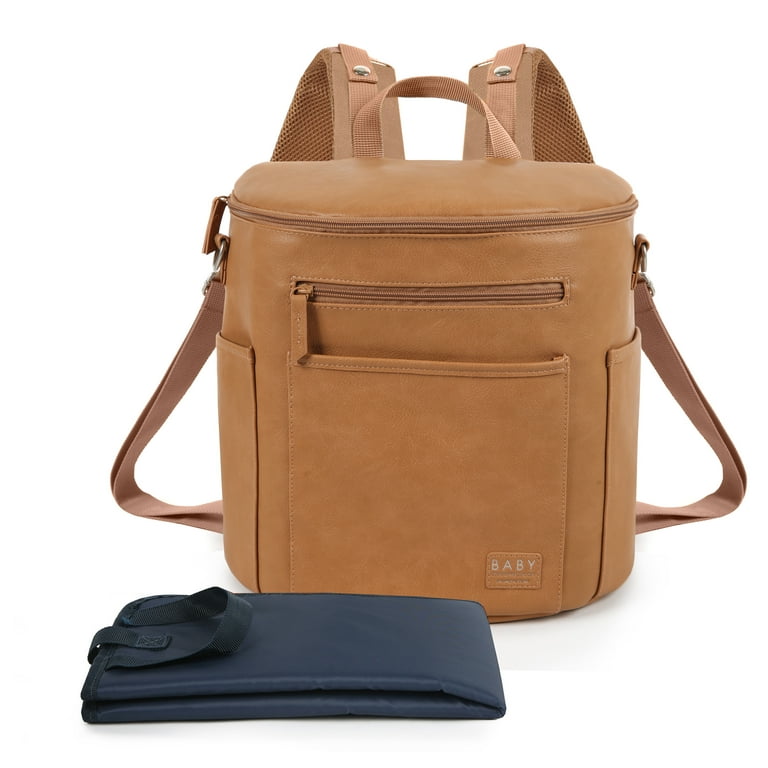 Leatherette Backpack Diaper Bag