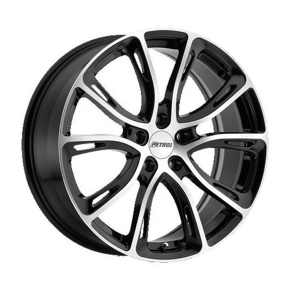 Petrol Aluminum Rim P5A 19X8in Gloss Black with Machined Cut Face Finish, 1980P5A355100B72
