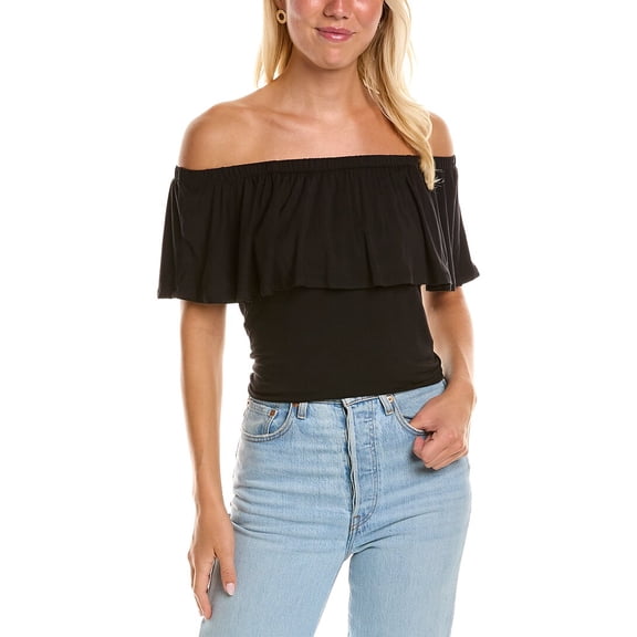 Donna Karan womens Peasant Top, XL, Black