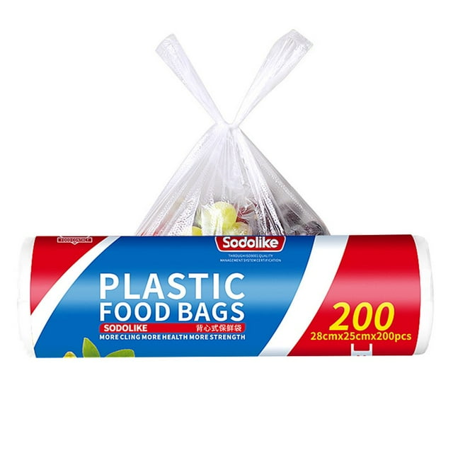 200 Pcs Plastic Food Bag,Food Storage Bags Clear Plastic Produce Bag Suitable for Fruits Vegetable Bread Food Storage