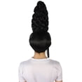 thumbnail image 5 of HPO | Adult Women's American Rapper Queen 90s Black Curly Updo Wig | Breathable Capless Cap, 5 of 9