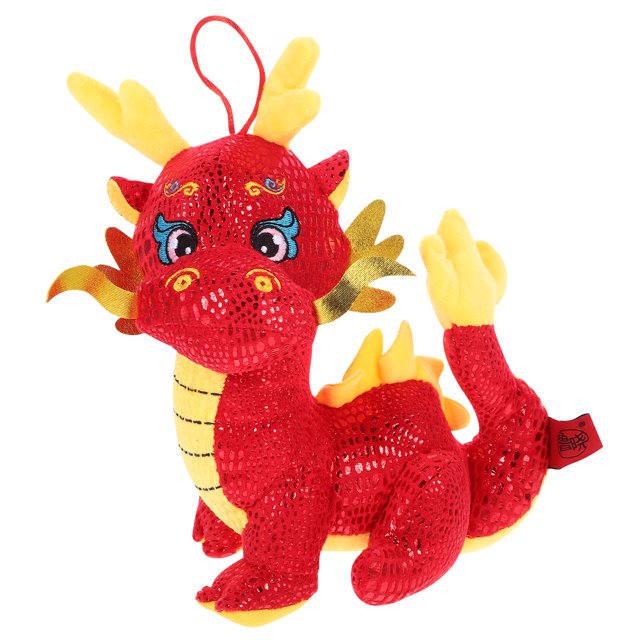 Muñeco de dragón de estilo chino, juguete de peluche, dragón del zodiaco, muñeco de dragón decorativo de peluche, regalo de Año Nuevo chino