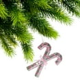 thumbnail image 2 of Sparkly Glass Double Candy Cane Ornament, 2 of 3